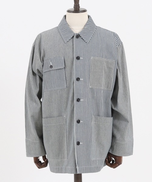CAMBIO（カンビオ）の「mj8159-Remake Like American Casual Coverall Jacket ジャケット（カバーオール・メンズ・ブルー系その他/ストライプ・S/M/L）」の15枚目の写真