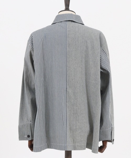 CAMBIO（カンビオ）の「mj8159-Remake Like American Casual Coverall Jacket ジャケット（カバーオール・メンズ・ブルー系その他/ストライプ・S/M/L）」の16枚目の写真