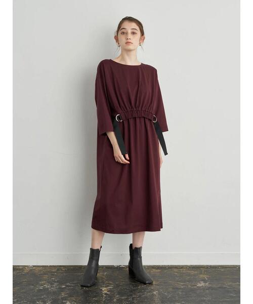 Editt by YECCA VECCA(エディットバイイェッカヴェッカ)の「P.ベルトデザインギャザーワンピース*(ワンピース・レディース・ブラウン/バーガンディー/ブラック・FREE)」の16枚目の写真