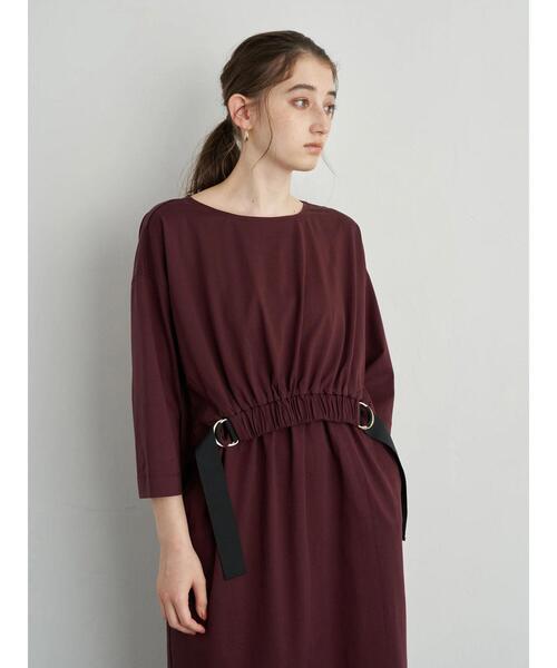 Editt by YECCA VECCA(エディットバイイェッカヴェッカ)の「P.ベルトデザインギャザーワンピース*(ワンピース・レディース・ブラウン/バーガンディー/ブラック・FREE)」の20枚目の写真