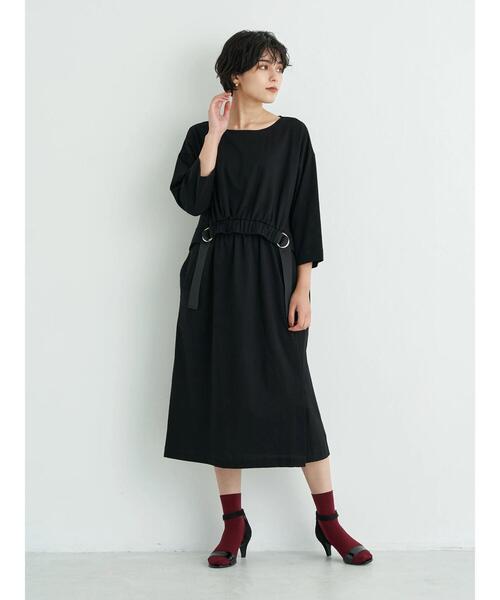 Editt by YECCA VECCA(エディットバイイェッカヴェッカ)の「P.ベルトデザインギャザーワンピース*(ワンピース・レディース・ブラウン/バーガンディー/ブラック・FREE)」の18枚目の写真
