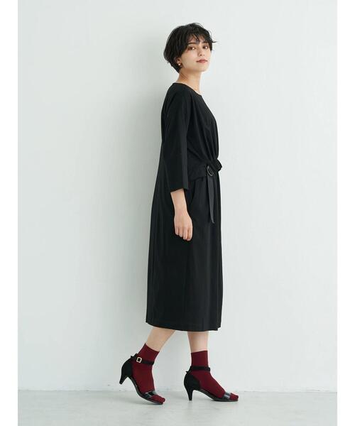 Editt by YECCA VECCA(エディットバイイェッカヴェッカ)の「P.ベルトデザインギャザーワンピース*(ワンピース・レディース・ブラウン/バーガンディー/ブラック・FREE)」の6枚目の写真