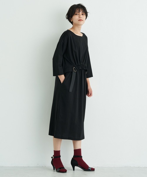 Editt by YECCA VECCA(エディットバイイェッカヴェッカ)の「P.ベルトデザインギャザーワンピース*(ワンピース・レディース・ブラウン/バーガンディー/ブラック・FREE)」の1枚目の写真