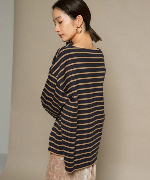 KBF（ケイビーエフ）の「illi　ボーダーバスクTシャツ（Tシャツ/カットソー・レディース・ブルー系その他/イエロー系その他/グレー系その他・ONE）」の4枚目の写真