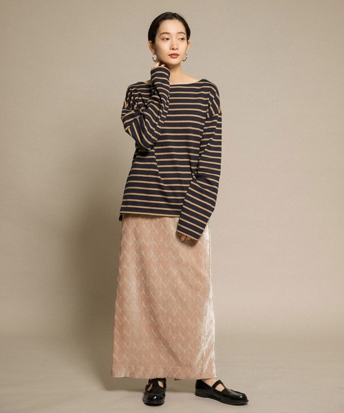 KBF（ケイビーエフ）の「illi　ボーダーバスクTシャツ（Tシャツ/カットソー・レディース・ブルー系その他/イエロー系その他/グレー系その他・ONE）」の5枚目の写真