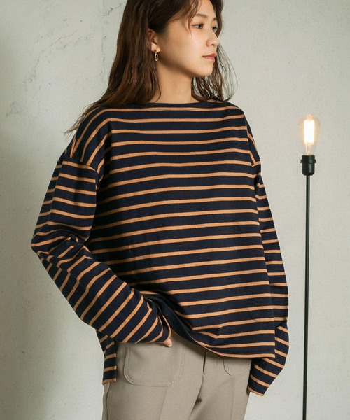 KBF（ケイビーエフ）の「illi　ボーダーバスクTシャツ（Tシャツ/カットソー・レディース・ブルー系その他/イエロー系その他/グレー系その他・ONE）」の6枚目の写真