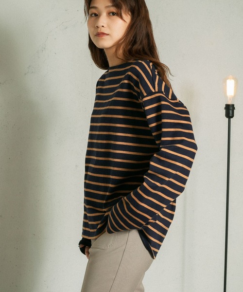 KBF（ケイビーエフ）の「illi　ボーダーバスクTシャツ（Tシャツ/カットソー・レディース・ブルー系その他/イエロー系その他/グレー系その他・ONE）」の7枚目の写真