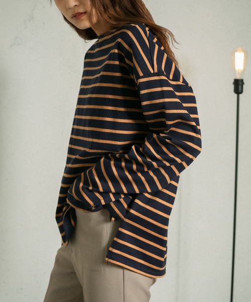 KBF（ケイビーエフ）の「illi　ボーダーバスクTシャツ（Tシャツ/カットソー・レディース・ブルー系その他/イエロー系その他/グレー系その他・ONE）」の8枚目の写真