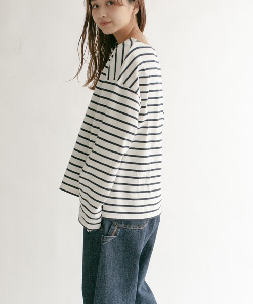 KBF（ケイビーエフ）の「illi　ボーダーバスクTシャツ（Tシャツ/カットソー・レディース・ブルー系その他/イエロー系その他/グレー系その他・ONE）」の16枚目の写真