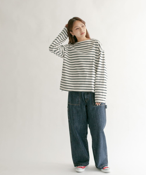 KBF（ケイビーエフ）の「illi　ボーダーバスクTシャツ（Tシャツ/カットソー・レディース・ブルー系その他/イエロー系その他/グレー系その他・ONE）」の19枚目の写真