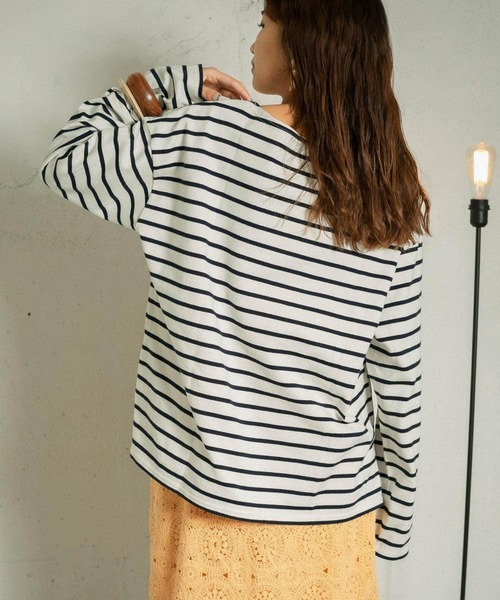 KBF（ケイビーエフ）の「illi　ボーダーバスクTシャツ（Tシャツ/カットソー・レディース・ブルー系その他/イエロー系その他/グレー系その他・ONE）」の21枚目の写真