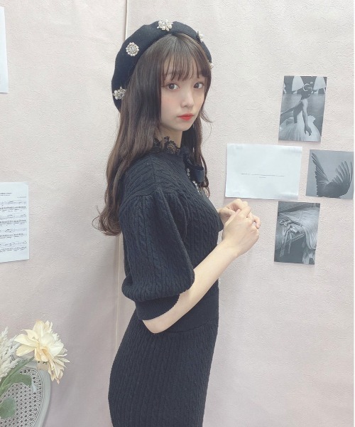 Swankiss（スワンキス）の「HB vintage tight knitO/P（ワンピース・レディース・ピンク/ブラック/グレー・FREE）」の8枚目の写真