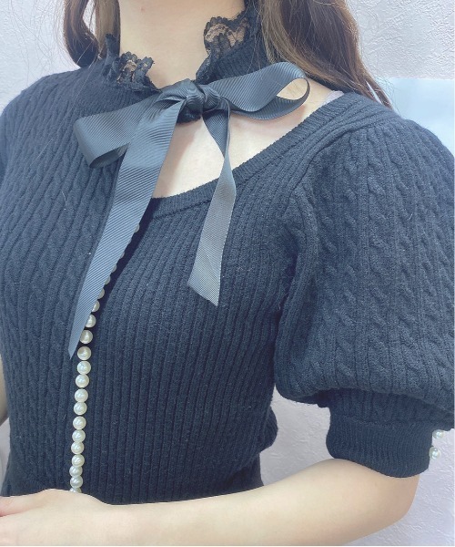 Swankiss（スワンキス）の「HB vintage tight knitO/P（ワンピース・レディース・ピンク/ブラック/グレー・FREE）」の7枚目の写真