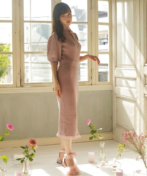 Swankiss（スワンキス）の「HB vintage tight knitO/P（ワンピース・レディース・ピンク/ブラック/グレー・FREE）」の16枚目の写真