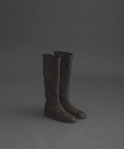 SENSE OF PLACE by URBAN RESEARCH(センスオブプレイスバイアーバンリサーチ)の「スクエアトウセンターシームロングブーツ(ブーツ・レディース・ブラウン/アイボリー/ブラック・MEDIUM/SMALL/LARGE)」の6枚目の写真