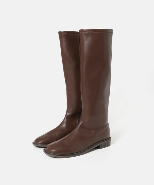 SENSE OF PLACE by URBAN RESEARCH(センスオブプレイスバイアーバンリサーチ)の「スクエアトウセンターシームロングブーツ(ブーツ・レディース・ブラウン/アイボリー/ブラック・MEDIUM/SMALL/LARGE)」の9枚目の写真