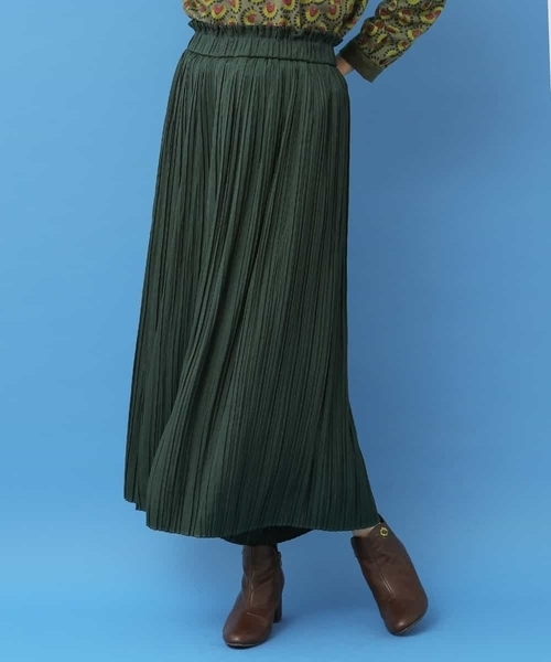 Jocomomola(ホコモモラ)の「Flexible プリーツワイドパンツ(その他パンツ・レディース・グリーン/パープル・40)」の1枚目の写真