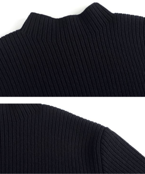 emi+（エミプラス）の「サイドボタンリブニットワンピース（ワンピース・レディース・ブラック/ブラウン/ネイビー/ボルドー/カーキ・L/M/XL）」の6枚目の写真