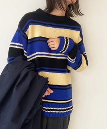 CANAL JEAN | RED CHOP WORKS(レッドチョップワークス) マルチボーダークルーニット(ニット/セーター)