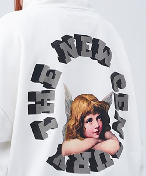 HARSH AND CRUEL（ハーシュアンドクルーエル）の「【Harsh and Cruel】Angel Graphic Loose Hoodie HC21S42（パーカー・メンズ・ホワイト/ブラック・M/L）」の6枚目の写真