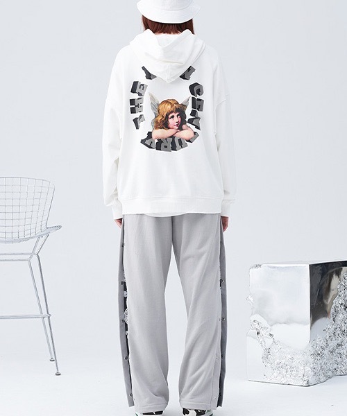 HARSH AND CRUEL（ハーシュアンドクルーエル）の「【Harsh and Cruel】Angel Graphic Loose Hoodie HC21S42（パーカー・メンズ・ホワイト/ブラック・M/L）」の14枚目の写真