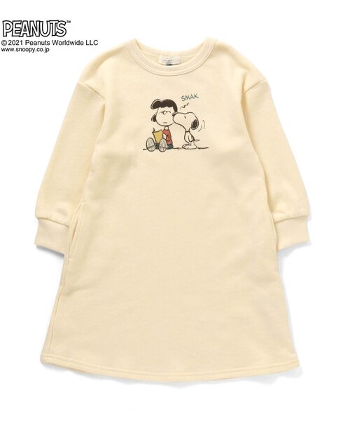 PEANUTS（ピーナッツ）の「4色2柄PEANUTSコラボプリントワンピース（ワンピース・キッズ・ミント/クリーム/ベージュ/ピンク・140/100/110/80/95/120/130/90）」の3枚目の写真
