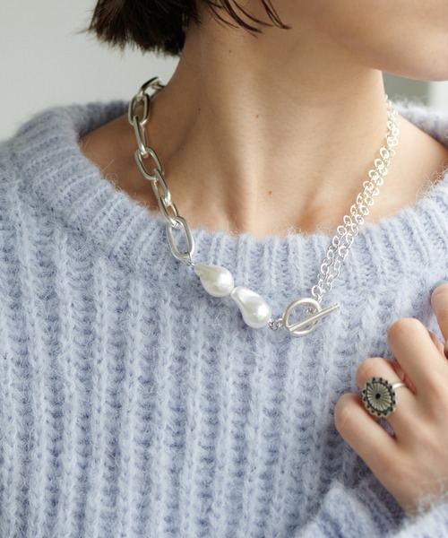 DISCOAT（ディスコート）の「バロックパールチェーンネックレス（ネックレス・レディース・シルバー/ゴールド・FREE）」の2枚目の写真