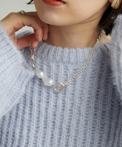 DISCOAT（ディスコート）の「バロックパールチェーンネックレス（ネックレス・レディース・シルバー/ゴールド・FREE）」の4枚目の写真