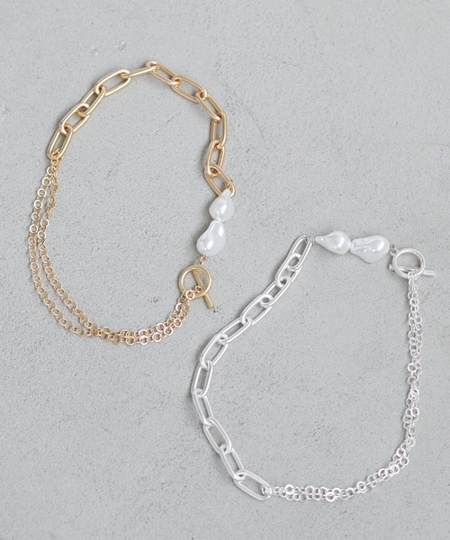 DISCOAT（ディスコート）の「バロックパールチェーンネックレス（ネックレス・レディース・シルバー/ゴールド・FREE）」の6枚目の写真