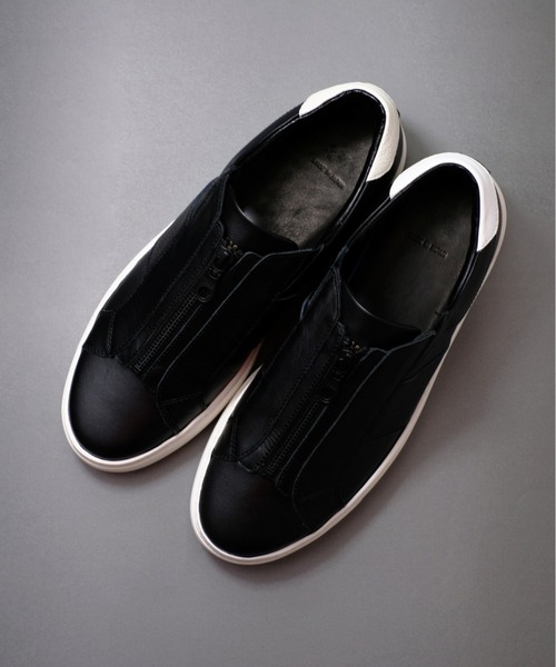 SLACK FOOTWEAR(スラックフットウェア)の「LIBERIO ZIP MADE IN JAPAN(スニーカー・メンズ・ブラック×ホワイト・26.0cm/27.0cm/28.0cm)」の2枚目の写真