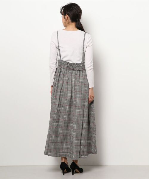 KOBE LETTUCE（コウベレタス）の「ストラップジャンパースカート[M3440]（ジャンパースカート・レディース・ブラック系その他/グリーン系その他/ダークグリーン/ブラック・FREE）」の6枚目の写真