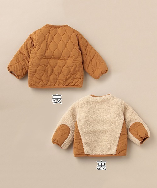 Love&Peace&Money（ラブアンドピースアンドマネー）の「リバーシブルキルトジャケット（ブルゾン・キッズ・ピンク/モカ・130cm/90cm/120cm/100cm/110cm）」の13枚目の写真