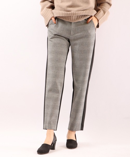 チェック無地 セール 両面起毛ストレッチストレートパンツ その他パンツ パンツ Cisl 前後切替 Funalive ファンアライブ のファッション