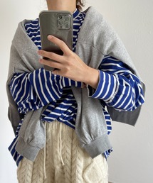 wee9s | loose silhouette over size border tee /  ルーズシルエットオーバーサイズボーダーロングスリーブティー(Tシャツ/カットソー)