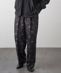 PUBLUX | 【PUBLUX/パブリュクス】総柄センタープレススラックス/ワイドスラックス(スラックス)