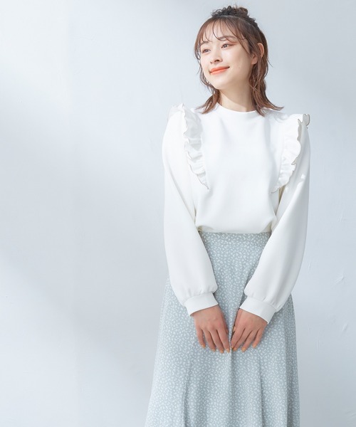 Honeys（ハニーズ）の「肩フリルトップス（Tシャツ/カットソー