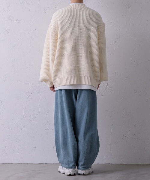 Adoon plain（アドーンプレーン）の「【Adoon plain】2wayニット（ニット/セーター・メンズ・ライトブルー/ブラック/オフホワイト/グリーン/マスタード・MEDIUM/LARGE）」の18枚目の写真