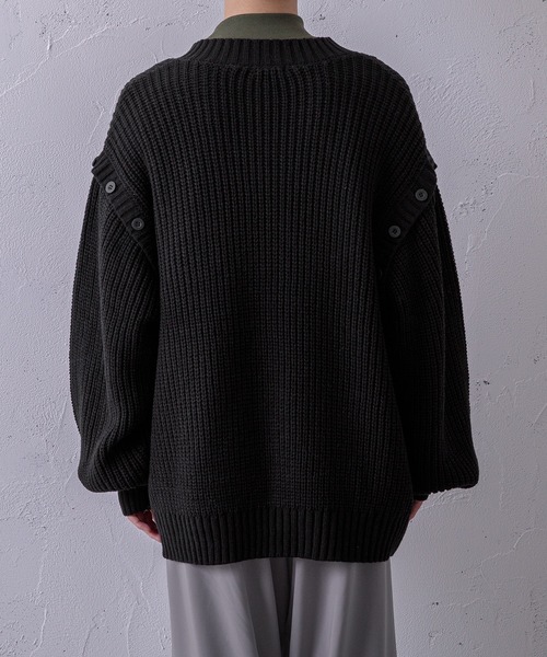 Adoon plain（アドーンプレーン）の「【Adoon plain】2wayニット（ニット/セーター・メンズ・ライトブルー/ブラック/オフホワイト/グリーン/マスタード・MEDIUM/LARGE）」の20枚目の写真