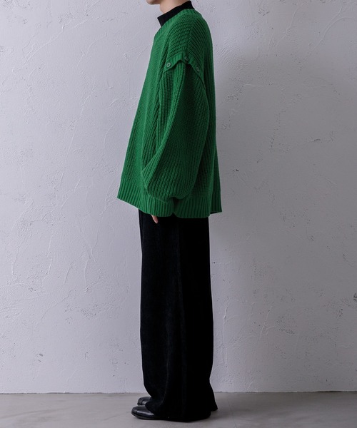 Adoon plain（アドーンプレーン）の「【Adoon plain】2wayニット（ニット/セーター・メンズ・ライトブルー/ブラック/オフホワイト/グリーン/マスタード・MEDIUM/LARGE）」の15枚目の写真