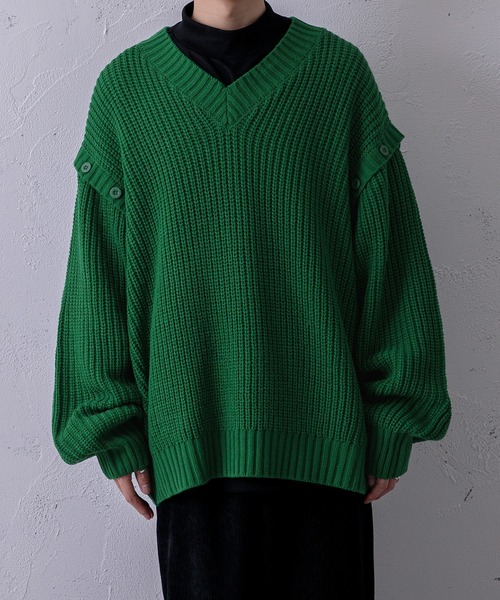 Adoon plain（アドーンプレーン）の「【Adoon plain】2wayニット（ニット/セーター・メンズ・ライトブルー/ブラック/オフホワイト/グリーン/マスタード・MEDIUM/LARGE）」の21枚目の写真