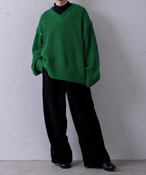 Adoon plain（アドーンプレーン）の「【Adoon plain】2wayニット（ニット/セーター・メンズ・ライトブルー/ブラック/オフホワイト/グリーン/マスタード・MEDIUM/LARGE）」の8枚目の写真