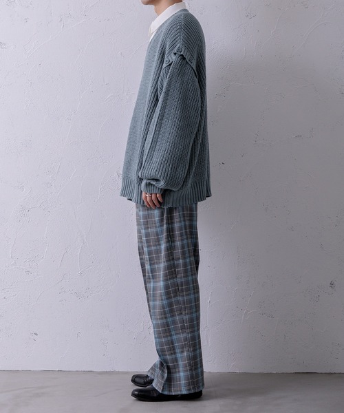 Adoon plain（アドーンプレーン）の「【Adoon plain】2wayニット（ニット/セーター・メンズ・ライトブルー/ブラック/オフホワイト/グリーン/マスタード・MEDIUM/LARGE）」の22枚目の写真