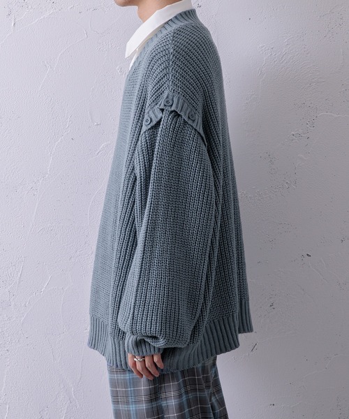 Adoon plain（アドーンプレーン）の「【Adoon plain】2wayニット（ニット/セーター・メンズ・ライトブルー/ブラック/オフホワイト/グリーン/マスタード・MEDIUM/LARGE）」の10枚目の写真