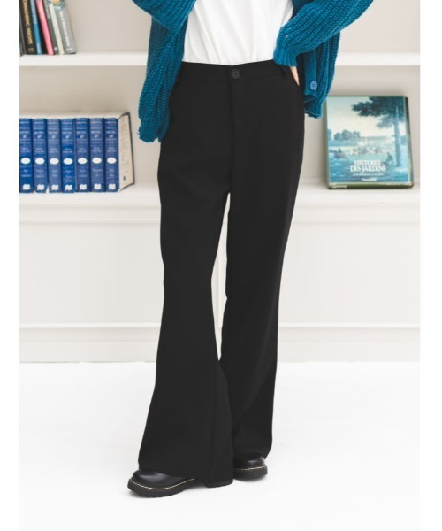 fifth calin（フィフスカラン）の「セミフレアスラックス（スラックス・レディース・ブラック/ダークブラウン・MEDIUM）」の2枚目の写真