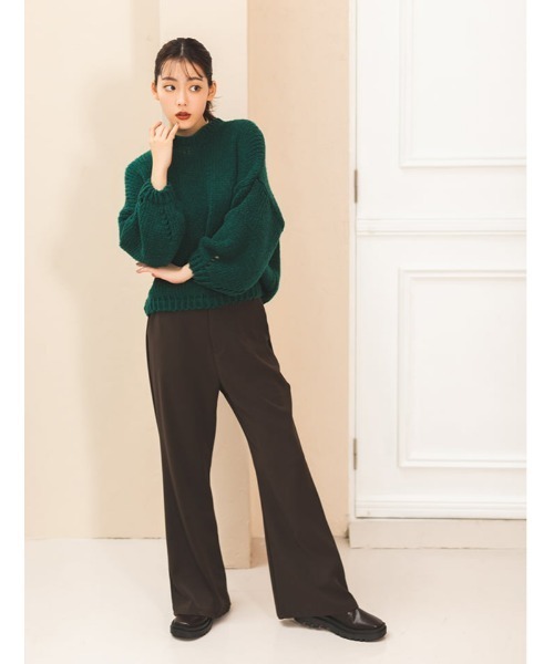 fifth calin（フィフスカラン）の「セミフレアスラックス（スラックス・レディース・ブラック/ダークブラウン・MEDIUM）」の3枚目の写真