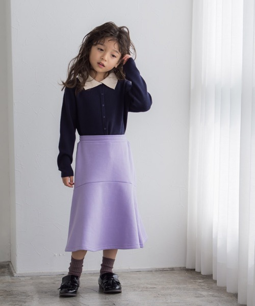 lulpini（ルルピー二）の「kids　裏起毛マーメイドスカート（スカート・キッズ・オフホワイト/オレンジ/ラベンダー・S/M/L）」の13枚目の写真