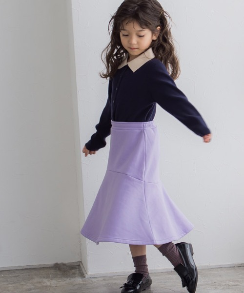 lulpini（ルルピー二）の「kids　裏起毛マーメイドスカート（スカート・キッズ・オフホワイト/オレンジ/ラベンダー・S/M/L）」の15枚目の写真
