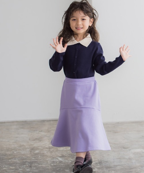 lulpini（ルルピー二）の「kids　裏起毛マーメイドスカート（スカート・キッズ・オフホワイト/オレンジ/ラベンダー・S/M/L）」の9枚目の写真