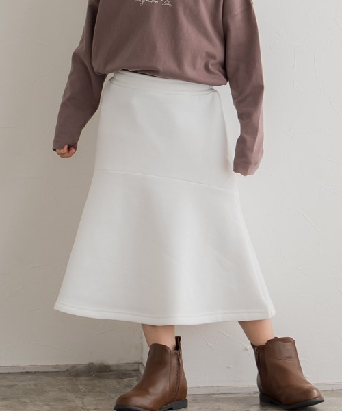 lulpini（ルルピー二）の「kids　裏起毛マーメイドスカート（スカート・キッズ・オフホワイト/オレンジ/ラベンダー・S/M/L）」の8枚目の写真
