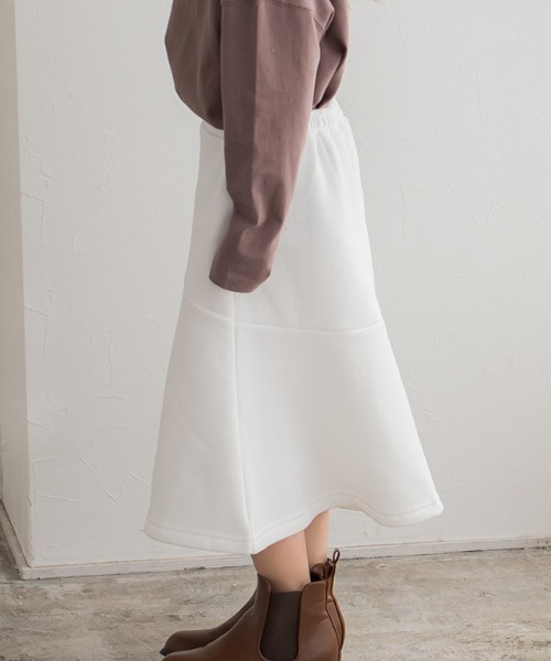 lulpini（ルルピー二）の「kids　裏起毛マーメイドスカート（スカート・キッズ・オフホワイト/オレンジ/ラベンダー・S/M/L）」の4枚目の写真